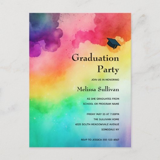 Carte Postale Belles couleurs arc-en-ciel Design abstrait (Devant)