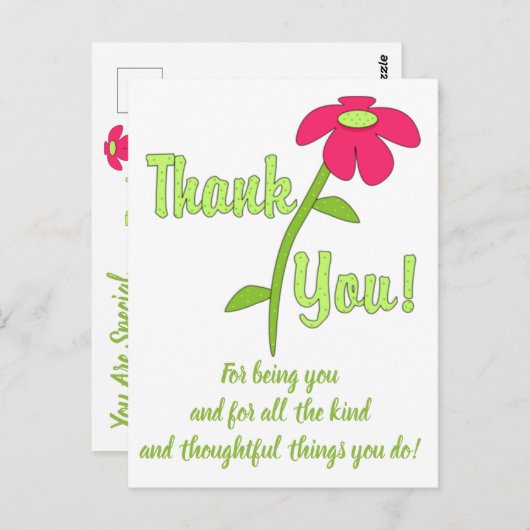 Carte Postale BELLES EXPRESSIONS -Merci (Devant / Derrière)