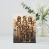 Carte Postale Belles Fées Robes Brown Chandelles (Debout devant)