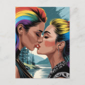 Carte Postale Belles femmes embrasser (Devant)