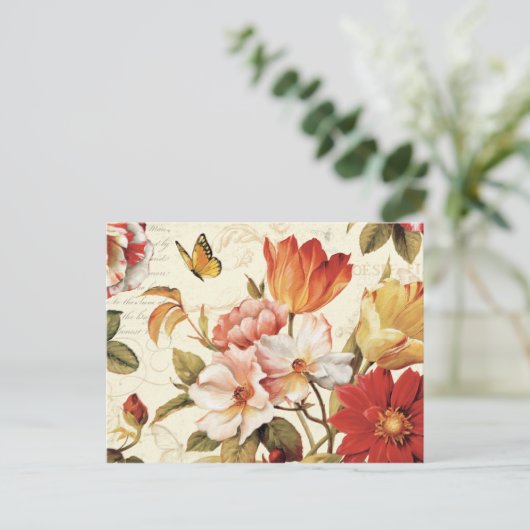 Carte Postale Belles fleurs (Debout devant)