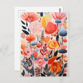 Carte Postale Belles Fleurs Abstraites (Devant / Derrière)