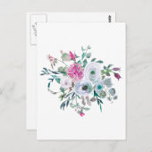 Carte Postale Belles fleurs aquarelles (Devant / Derrière)