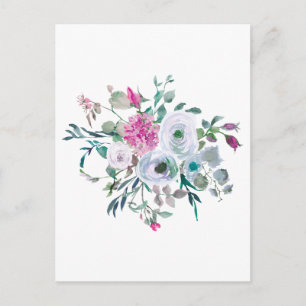 Carte Postale Belles fleurs d'aquarelle