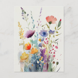 Carte Postale Belles fleurs d'aquarelle
