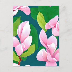Carte Postale Belles fleurs de Magnolia rose