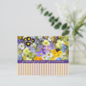 Carte Postale Belles fleurs de printemps Collage Violet Jaune (Debout devant)