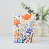 Carte Postale Belles fleurs orange (Debout devant)