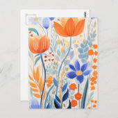 Carte Postale Belles fleurs orange (Devant / Derrière)