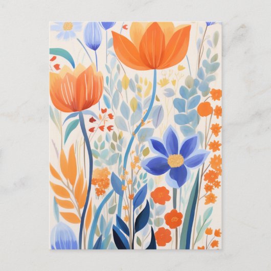 Carte Postale Belles fleurs orange (Devant)