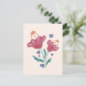 Carte Postale Belles fleurs psychédéliques (Debout devant)