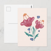 Carte Postale Belles fleurs psychédéliques (Devant / Derrière)