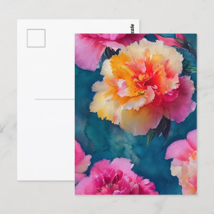 Carte Postale Belles Fleurs Roses Douces