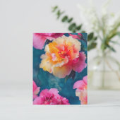 Carte Postale Belles Fleurs Roses Douces (Debout devant)