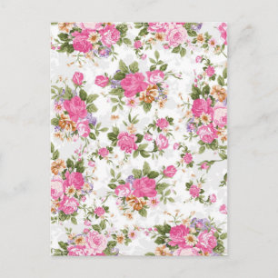 Carte Postale Belles fleurs roses élégantes et vintages