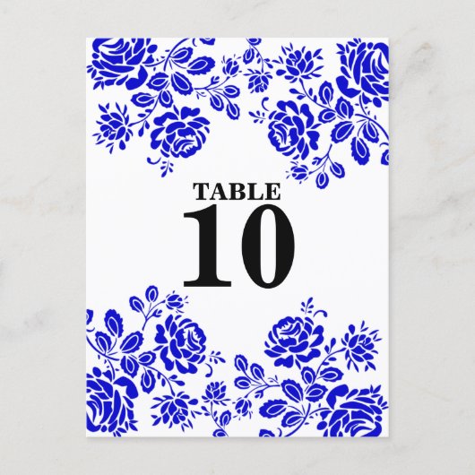 Carte Postale Belles fleurs Royal Blue Table Siège (Devant)