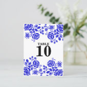 Carte Postale Belles fleurs Royal Blue Table Siège (Debout devant)