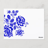 Carte Postale Belles fleurs Royal Blue Table Siège (Dos)