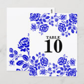 Carte Postale Belles fleurs Royal Blue Table Siège (Devant / Derrière)