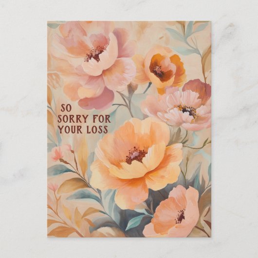 Carte Postale Belles Fleurs Sauvages Douces DÉSOLÉ POUR LA PERTE (Devant)