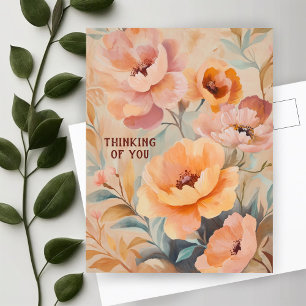 Carte Postale Belles Fleurs Sauvages Douces PENSÉES POUR VOUS