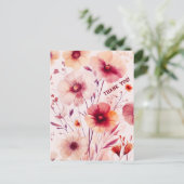 Carte Postale Belles fleurs sauvages MERCI (Debout devant)