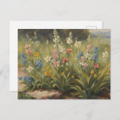 Carte Postale Belles illustrations de fleurs sauvages en pleine  (Devant / Derrière)