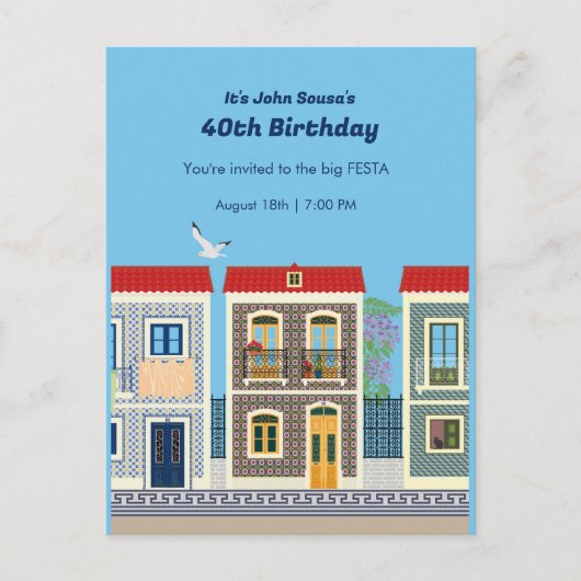 Carte Postale Belles maisons portugaises avec tuiles ou azulejos (Devant)