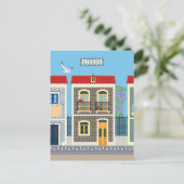 Carte Postale Belles maisons portugaises avec tuiles ou azulejos (Debout devant)