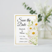 Carte Postale Belles marguerites blanches Enregistrer la date Ca (Debout devant)