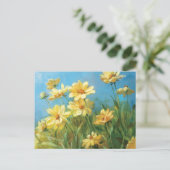 Carte Postale Belles marguerites jaunes (Debout devant)
