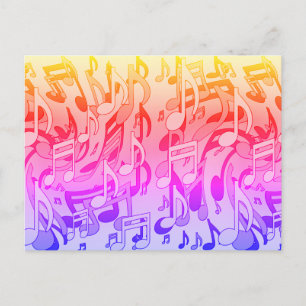 Carte Postale Belles Musiques Couleurs Heureuses Notes de Musiqu