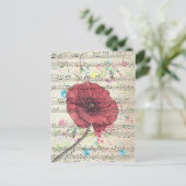 Carte Postale Belles notes de musique de fleur de pavot (Debout devant)