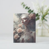 Carte Postale Belles os Femme Skeletal et Fleurs (Debout devant)