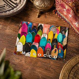 Carte Postale Belles Pantoufles Colorées Marocaines Façon Main