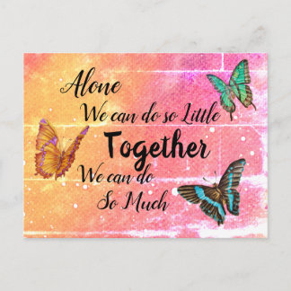 Carte Postale Belles papillons rose orange Motivationnel