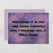 Carte Postale Belles paroles d'encouragement pourpre (Devant / Derrière)