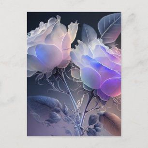 Carte Postale Belles roses iridescentes à longue tige