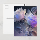 Carte Postale Belles roses iridescentes à longue tige (Devant / Derrière)