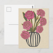 Carte Postale Belles Roses Roses (Devant / Derrière)