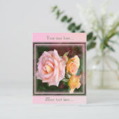 Carte Postale Belles roses roses roses (Debout devant)