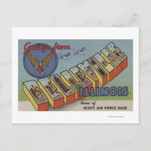 Carte Postale Belleville, Illinois - Scènes de grandes lettres