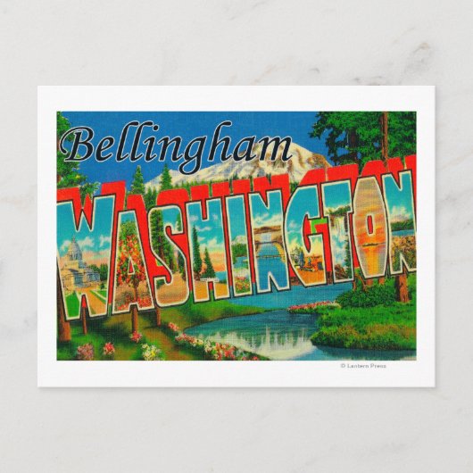 Carte Postale Bellingham, Washington - Scènes de grandes lettres (Devant)