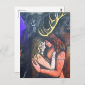 Carte Postale Beltane corne Dieu et déesse (Devant / Derrière)