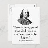 Carte Postale Ben Franklin et Citation (Devant / Derrière)