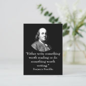 Carte Postale Ben Franklin et Citation (Debout devant)