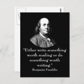 Carte Postale Ben Franklin et Citation (Devant / Derrière)