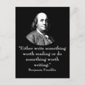 Carte Postale Ben Franklin et Citation (Devant)