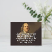 Carte Postale Ben Franklin : Toute société qui abandonnera un... (Debout devant)