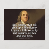 Carte Postale Ben Franklin : Toute société qui abandonnera un... (Devant)